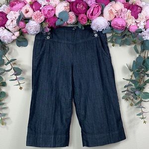 •BACCINI• Denim Bermuda Shorts w {sailor button detail high waist}  [hidden zip]